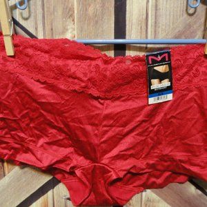 Sexy Red Maidenform Boyshort Panties~XL(8)~nwt~lacetop~Cute~